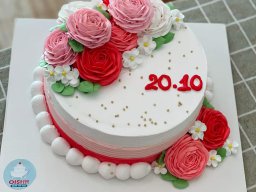 Bánh kem trang trí bông hoa đẹp