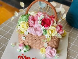 Bánh kem trang trí bông hoa đẹp